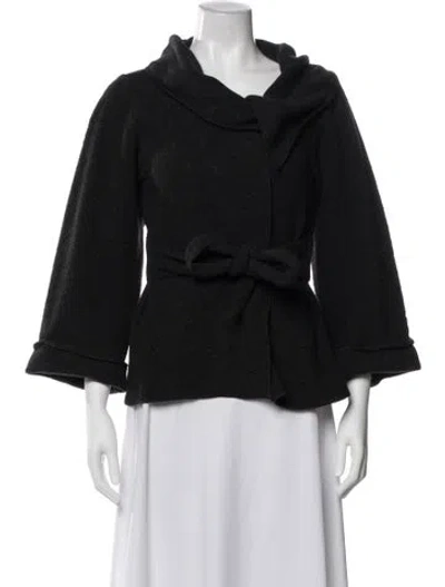 Pre-owned Theory Wool Cowl Neck Sweater In Black