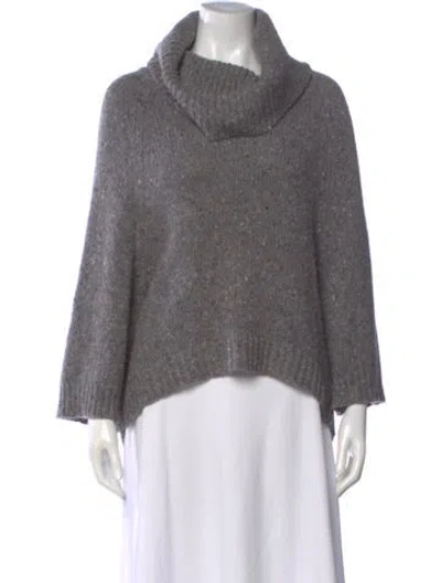 Pre-owned Theory Wool Cowl Neck Sweater In Gray