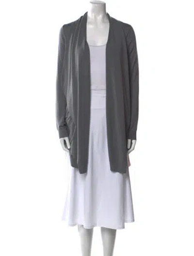 Pre-owned Theory Wool Cowl Neck Sweater In Gray