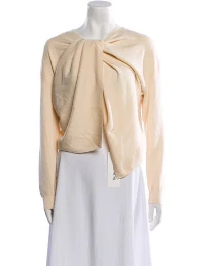 Pre-owned Theory Wool Cowl Neck Sweater In Neutral
