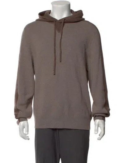 Pre-owned Theory Wool Crew Neck Hoodie In Brown