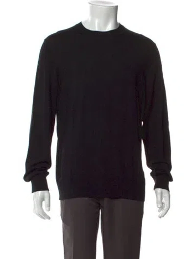 Pre-owned Theory Wool Crew Neck Pullover In Black