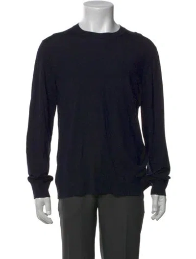 Pre-owned Theory Wool Crew Neck Pullover In Blue