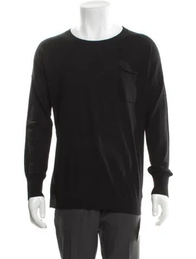 Pre-owned Theory Wool Crew Neck Pullover In Brown