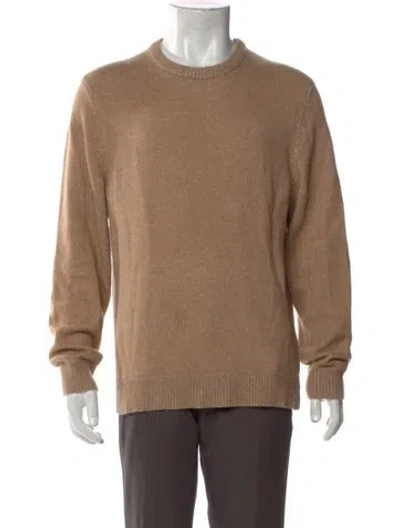 Pre-owned Theory Wool Crew Neck Pullover In Brown