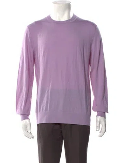 Pre-owned Theory Wool Crew Neck Pullover In Purple