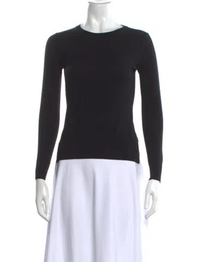 Pre-owned Theory Wool Crew Neck Sweater In Black