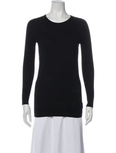 Pre-owned Theory Wool Crew Neck Sweater In Black