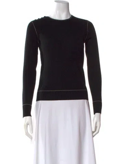 Pre-owned Theory Wool Crew Neck Sweater In Black