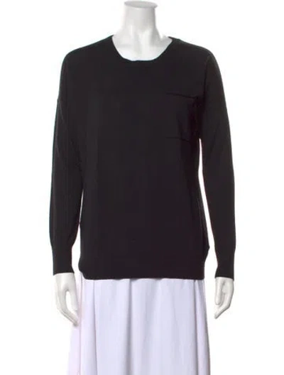 Pre-owned Theory Wool Crew Neck Sweater In Black
