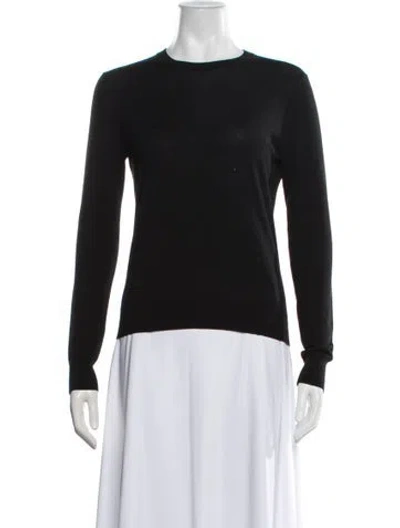 Pre-owned Theory Wool Crew Neck Sweater In Black