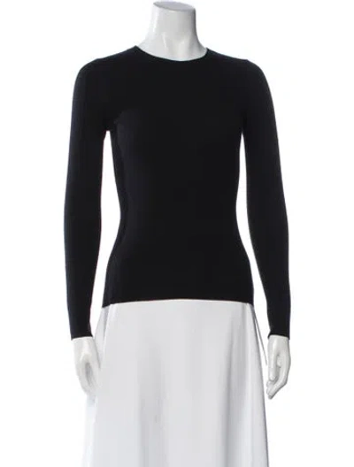Pre-owned Theory Wool Crew Neck Sweater In Black