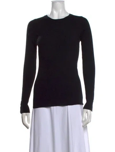 Pre-owned Theory Wool Crew Neck Sweater In Black