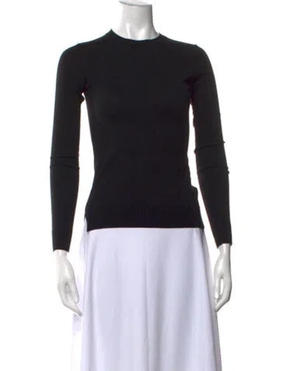 Pre-owned Theory Wool Crew Neck Sweater In Black