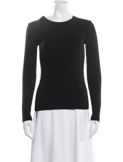 Pre-owned Theory Wool Crew Neck Sweater In Black