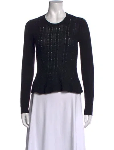 Pre-owned Theory Wool Crew Neck Sweater In Black