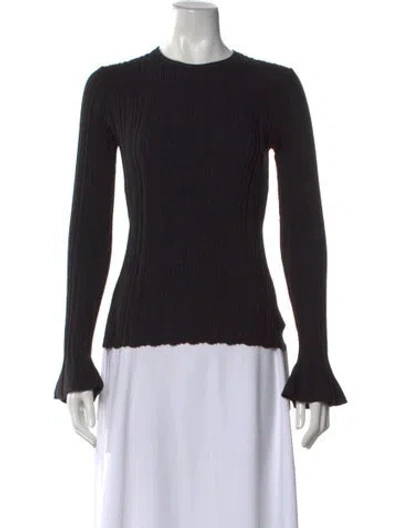 Pre-owned Theory Wool Crew Neck Sweater In Black
