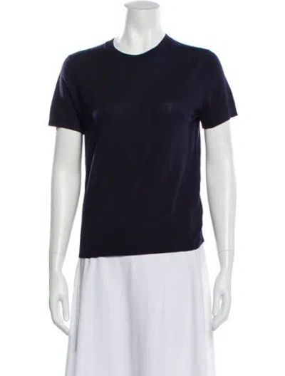 Pre-owned Theory Wool Crew Neck Sweater In Blue