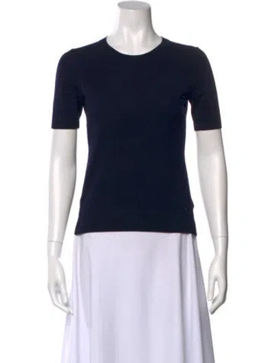 Pre-owned Theory Wool Crew Neck Sweater In Blue