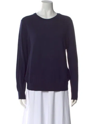 Pre-owned Theory Wool Crew Neck Sweater In Blue