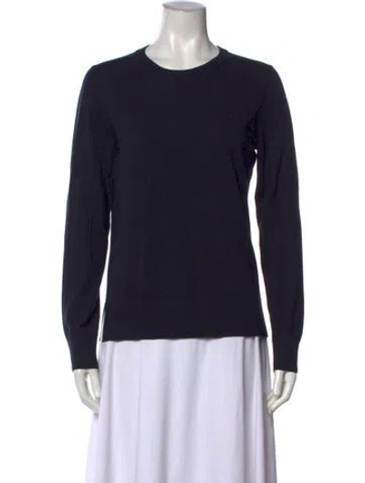 Pre-owned Theory Wool Crew Neck Sweater In Blue