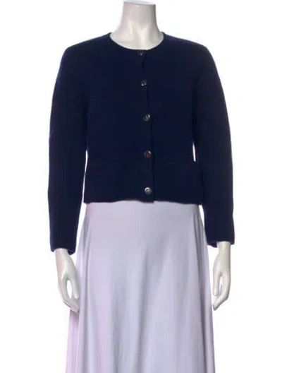 Pre-owned Theory Wool Crew Neck Sweater In Blue