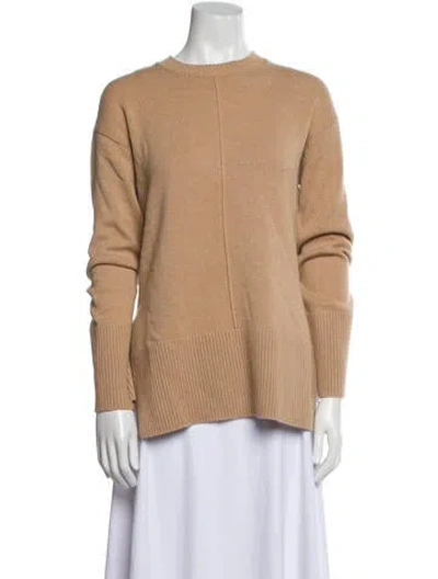 Pre-owned Theory Wool Crew Neck Sweater In Brown
