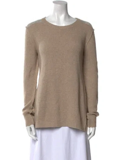 Pre-owned Theory Wool Crew Neck Sweater In Brown