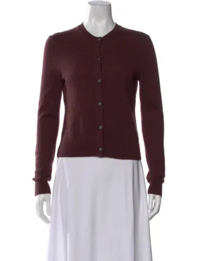 Pre-owned Theory Wool Crew Neck Sweater In Burgundy