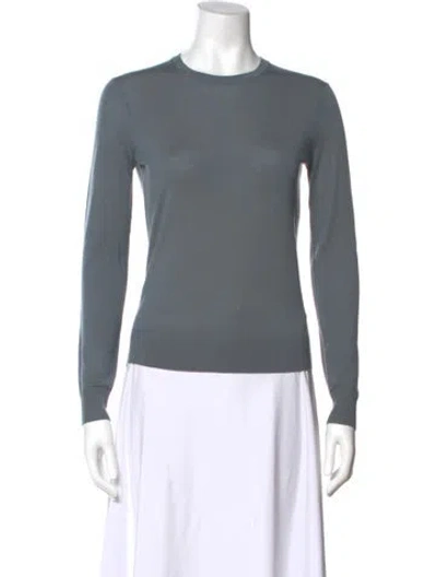 Pre-owned Theory Wool Crew Neck Sweater In Gray