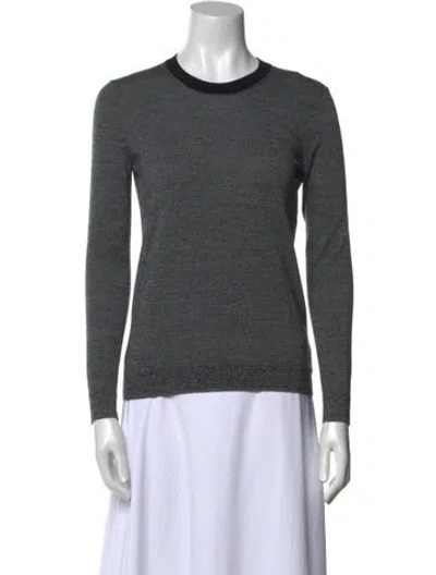 Pre-owned Theory Wool Crew Neck Sweater In Gray