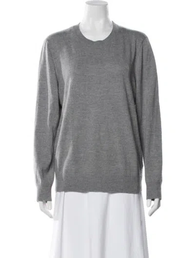 Pre-owned Theory Wool Crew Neck Sweater In Gray