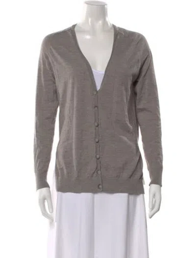 Pre-owned Theory Wool Crew Neck Sweater In Gray