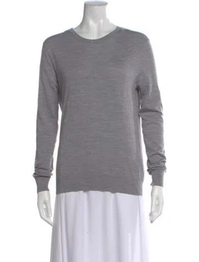 Pre-owned Theory Wool Crew Neck Sweater In Gray