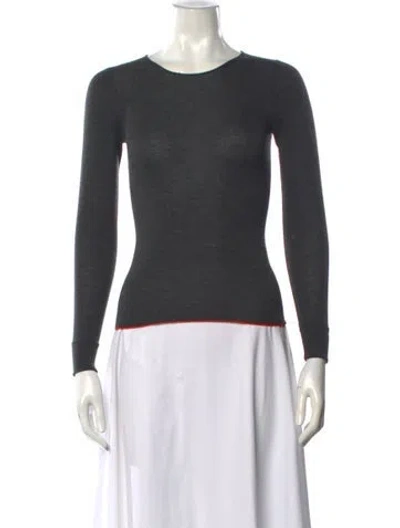 Pre-owned Theory Wool Crew Neck Sweater In Gray