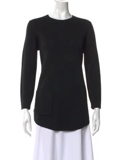 Pre-owned Theory Wool Crew Neck Sweater In Green
