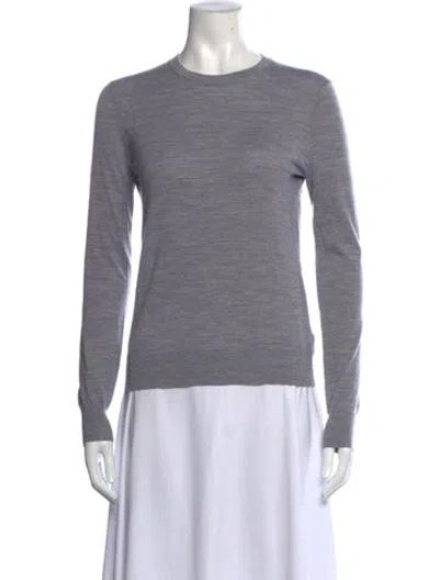 Pre-owned Theory Wool Crew Neck Sweater In Grey