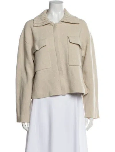 Pre-owned Theory Wool Crew Neck Sweater In Neutral