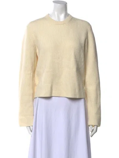 Pre-owned Theory Wool Crew Neck Sweater In Neutral