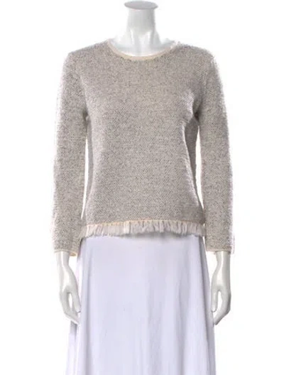 Pre-owned Theory Wool Crew Neck Sweater In Neutral