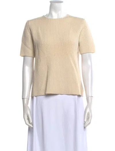 Pre-owned Theory Wool Crew Neck Sweater In Neutral