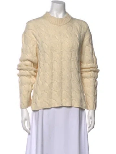 Pre-owned Theory Wool Crew Neck Sweater In Neutral