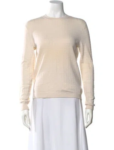 Pre-owned Theory Wool Crew Neck Sweater In Neutral