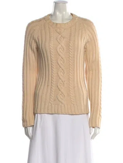 Pre-owned Theory Wool Crew Neck Sweater In Neutral