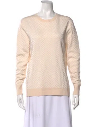 Pre-owned Theory Wool Crew Neck Sweater In Neutral
