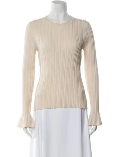 Pre-owned Theory Wool Crew Neck Sweater In Neutral