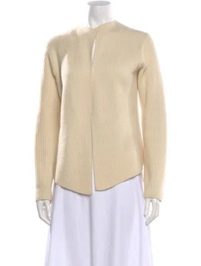 Pre-owned Theory Wool Crew Neck Sweater In Neutral