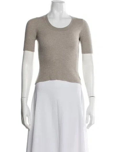 Pre-owned Theory Wool Crew Neck Sweater In Neutral