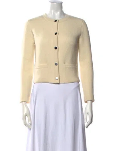 Pre-owned Theory Wool Crew Neck Sweater In Neutral