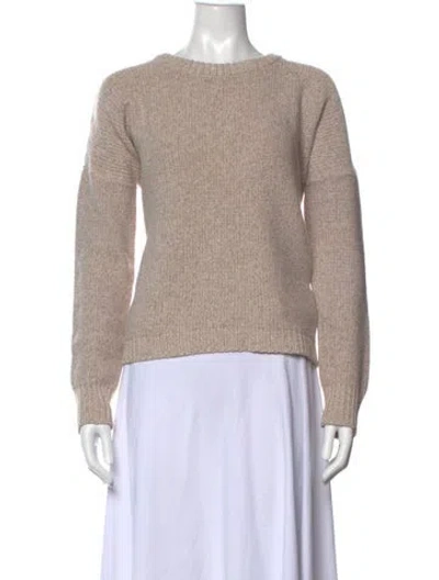 Pre-owned Theory Wool Crew Neck Sweater In Neutrals